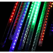 Cascata Natal Chuva Gelo 8 Tubos Bastao De Led 50cm